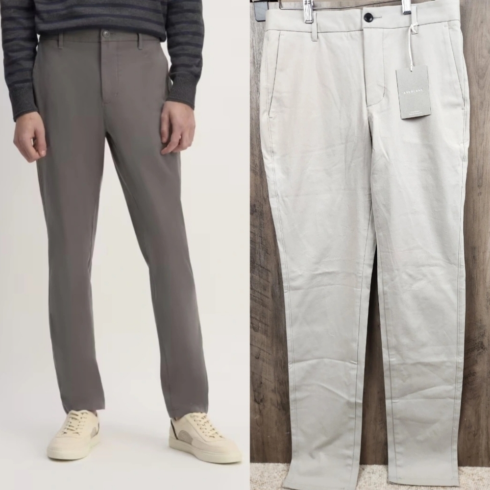 EVERLANE NWT Slim Fit Chino Uniform pants in Light Grey Men size 30×34